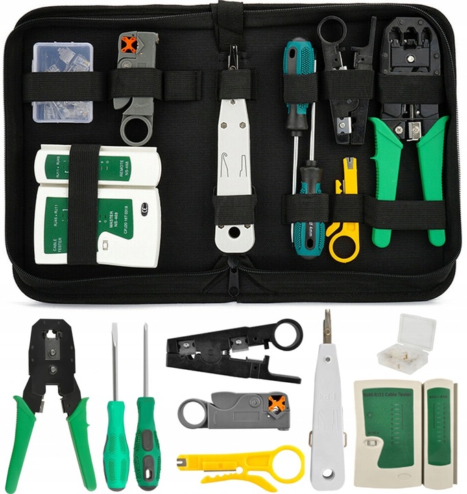 TESTER KABLI RJ45 ŚCIĄGACZ ZACISKARKA LAN3 NARZĘDZ