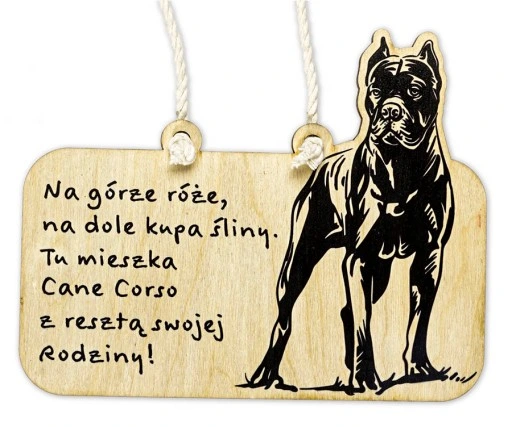 Śmieszna tabliczka z wizerunkiem Cane Corso