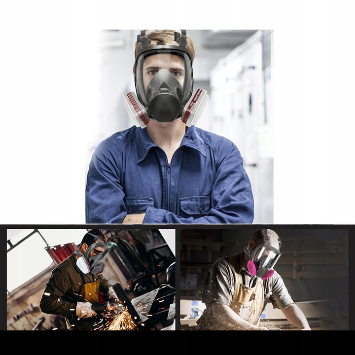 MASKA PRZECIWPYŁOWA 6800 OCHRONNA + 2x WKŁADY WĘGLOWE + 12x FILTRY Koanni