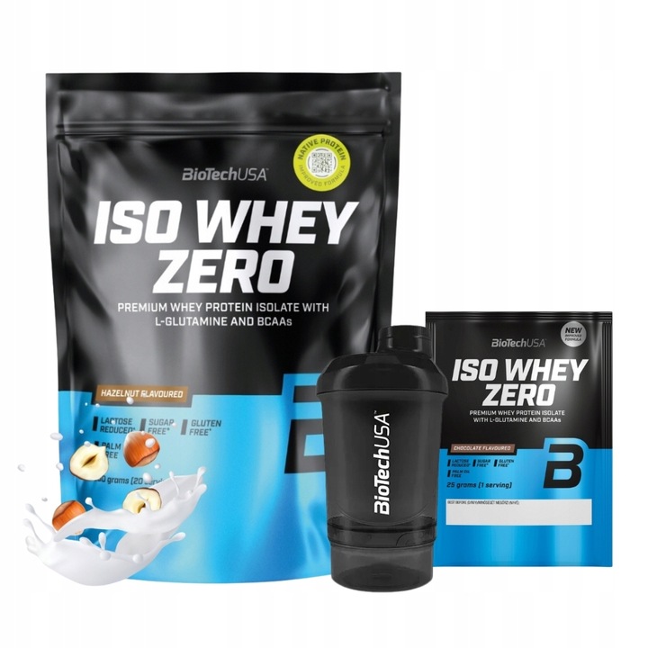 BIOTECH ISO WHEY ZERO 500G IZOLAT + ISO WHEY ZERO 25 G + SHAKER WAVE+NANO