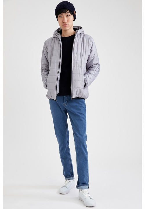 DEFACTO SZARA KURTKA MĘSKA PIKOWANA S 1BDC