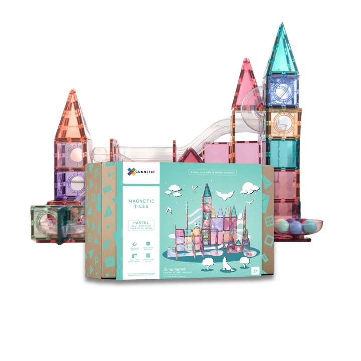Klocki magnetyczne konstrukcyjne Kulodrom Connetix Pastel 106 elementów