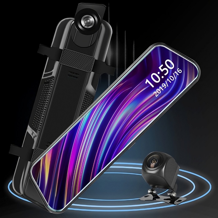 WIDEOREJESTRATOR JAZDY DOTYKOWY KAMERA COFANIA REJESTRATOR PRZÓD TYŁ MenuPL