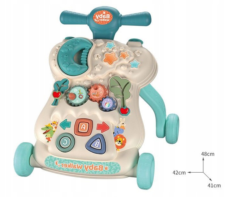 Chodzik Wielofunkcyjny Interaktywny Jeździk Pchacz 3w1 edukacyjny interakty