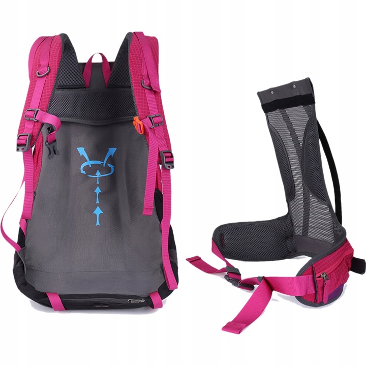 Plecak turystyczny 43l AOKING - fuksja, podzielna komora, wygodny