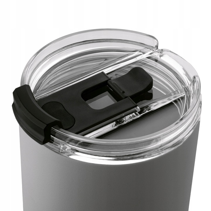 KUBEK TERMICZNY ze słomką PRÓŻNIOWY SZARY DUŻY Konighoffer Davos 1200 ml