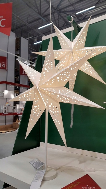 IKEA STRALA lampa stołowa gwiazda Boże Narodzenie koronka