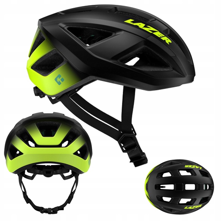 Kask Rowerowy Szosowy LAZER Tonic Czarny Mat z Żółtym roz M 55-59cm 240gr