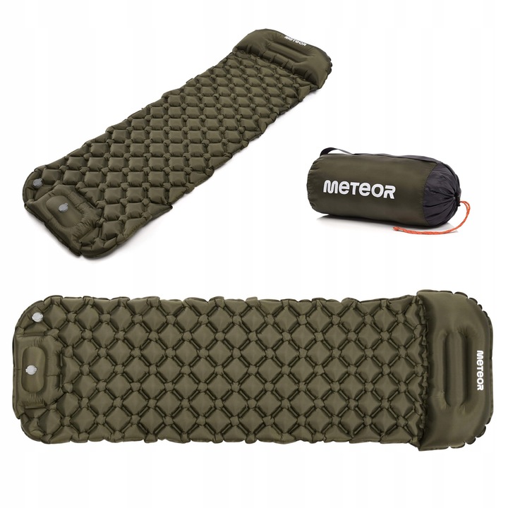 MATERAC ULTRALEKKI TURYSTYCZNY DMUCHANY METEOR 190×56×4 1-os z pompką nożną