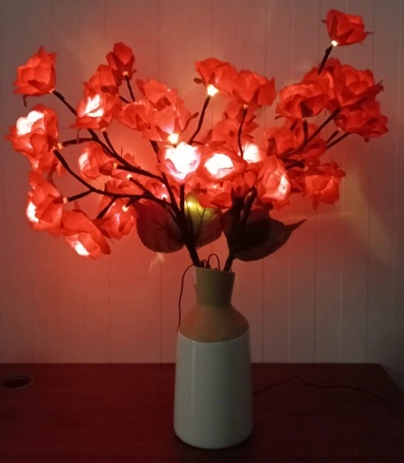 Lampki Ogrodowe LED Krzew Róży 2 szt, 40 Diod