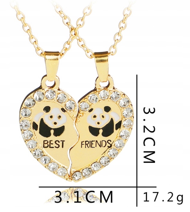 ŁAŃCUSZKI DLA PRZYJACIÓŁEK BFF PRZYJACIÓŁKI PANDA