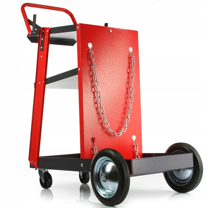 WÓZEK SPAWALNICZY DO SPAWAREK z półką na butle METALOWE KÓŁKA POD MIGOMAT