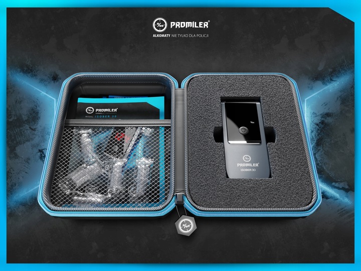 Alkomat PROMILER iSober 30 Kalibracja w dniu wysyłki + KAMIZELKA