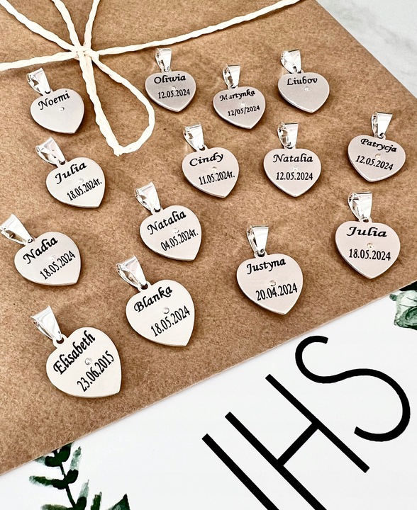 Srebrny łańcuszek i medalik komunijny z grawerem Matka Boska 45 cm prezent