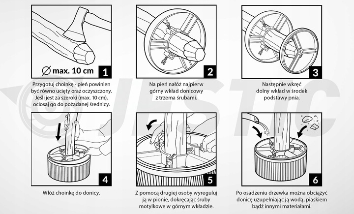 10L KUBEŁKOWY Stojak pod choinkę, EKO stojak , CZARNY