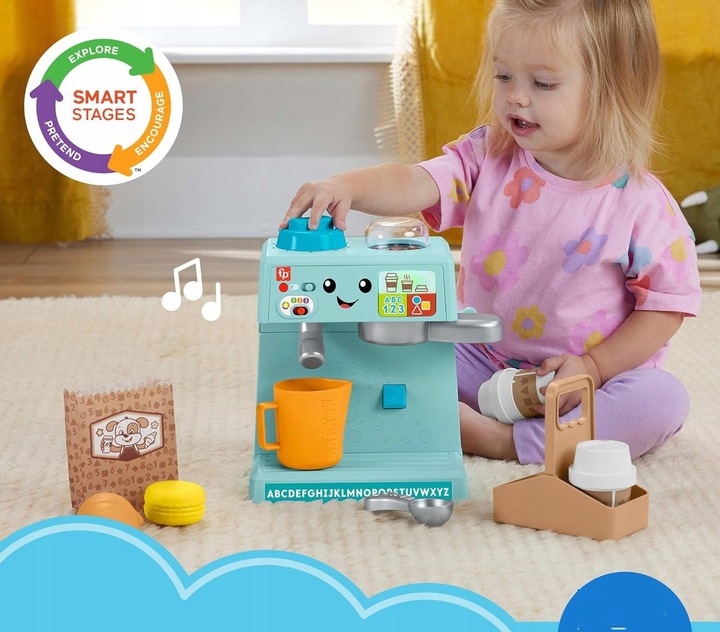 FISHER PRICE EKSPRES DO KAWY edukacyjna interaktywna zabawka +18 m-cy