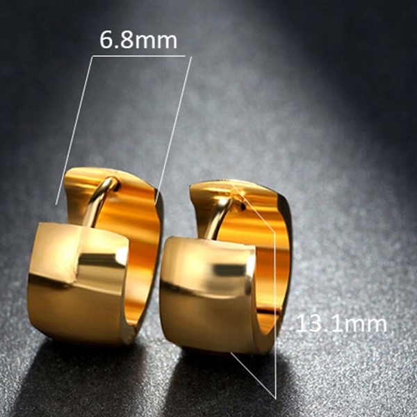 Złote Kolczyki Koła Stal Chirurgiczna + Pudełko