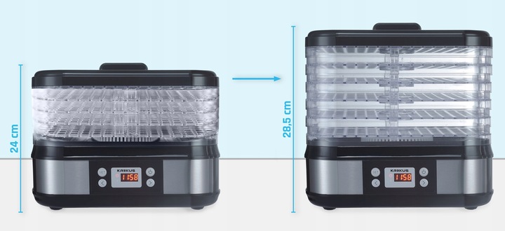 Duża Suszarka spożywcza do Grzybów Owoców Warzyw Dehydrator Timer Krexus