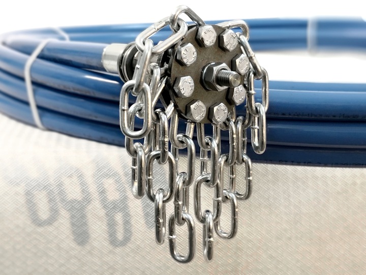 BARDZO MOCNY zestaw szczotka do czyszczenia komina TURBOSPINER 8m PEŁNY WAŁ