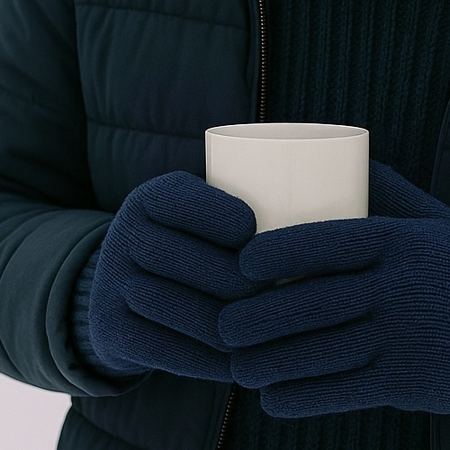 CIEPŁY KOMPLET męski CZAPKA + KOMIN + RĘKAWICZKI DOTYKOWE zimowy POLSKI /RG