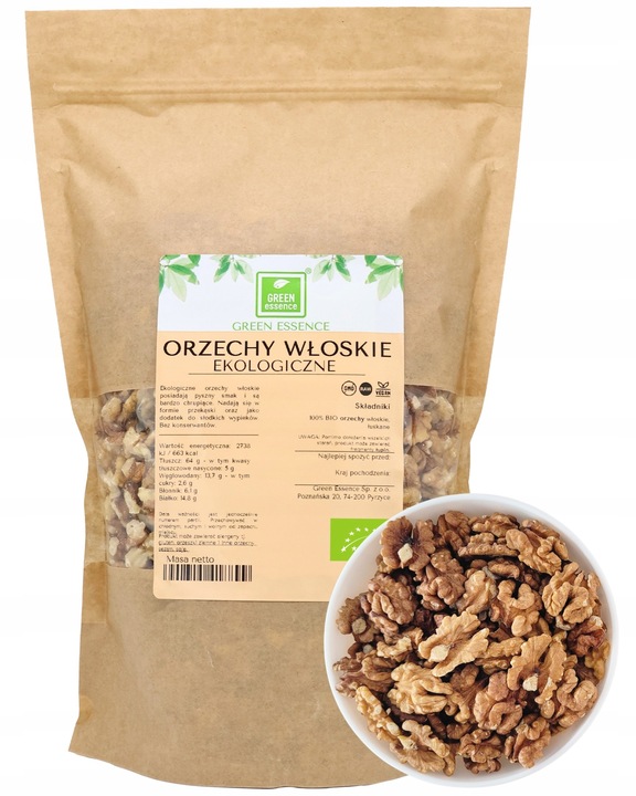 ORZECHY WŁOSKIE ŁUSKANE BIO świeże 1kg naturalne wysoka jakość duże orzech