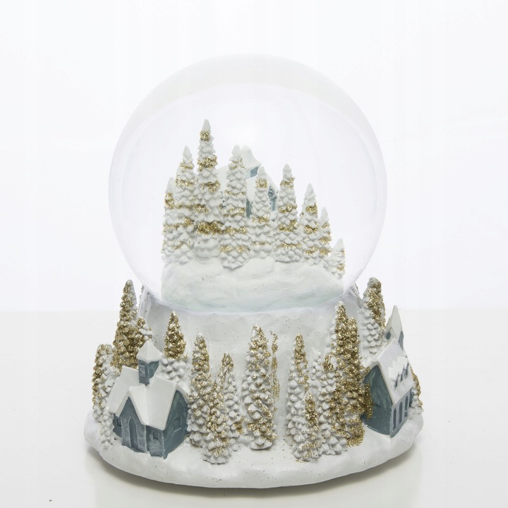 Śnieżna szklana Kula Z Pozytywką Świąteczna zimowe miasto dekoracja choinki