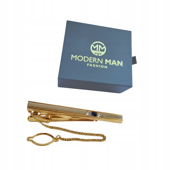 Spinka do krawata + PUDEŁKO złota klasyczna modna prezent dla Niego
