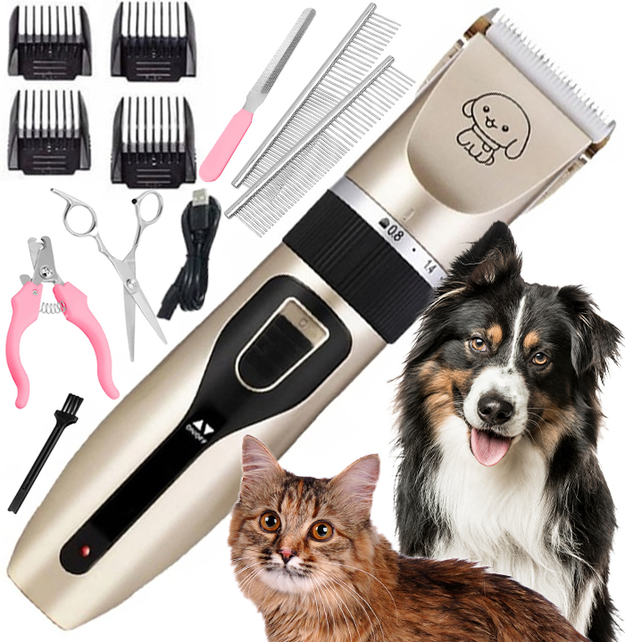 MASZYNKA DO STRZYŻENIA PSÓW PSA KOTA ZWIERZĄT ZESTAW CICHA PROFESJONALNA