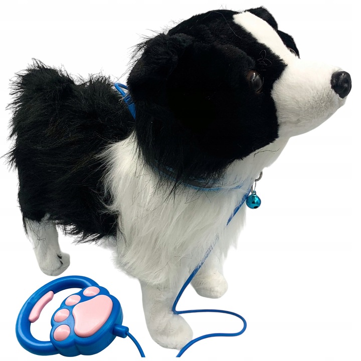 Interaktywny piesek na smyczy chodzi szczeka pies