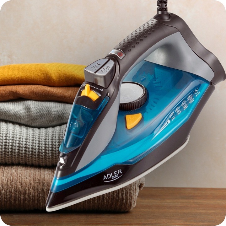 ŻELAZKO PAROWE 3000W STRAŻAK ANTI-CALC ANTI-DRIP ZE STOPKĄ CERAMICZNĄ