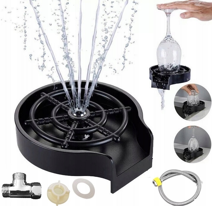 AUTOMATYCZNA MYJKA DO SZKLANEK KUBKÓW BUTELEK PŁUCZKA DO ZLEWU + GRATISY