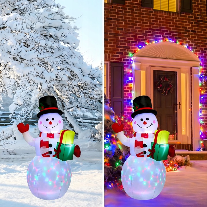 BAŁWAN nadmuchiwany ŚWIECĄCY DUŻY pompowany LED 150cm dmuchaniec