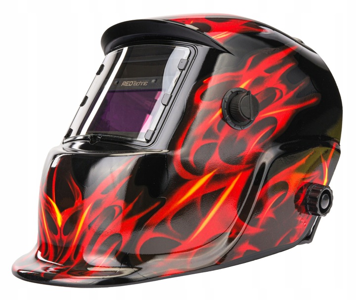 SAMOŚCIEMNIAJĄCA MASKA PRZYŁBICA SPAWALNICZA FILTR AUTOMATYCZNA RED TECHNIC