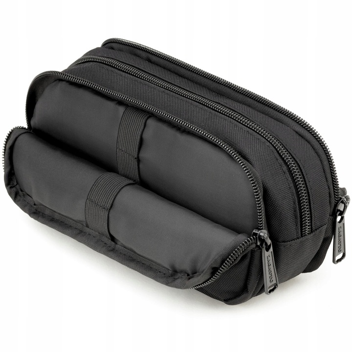 Piórnik szkolny duży trzykomorowy saszetka do szkoły czarny pojemny ZAGATTO