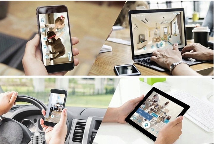 Mini Kamera WiFi w Żarówce Wewnętrzna Android Iphone Obrotowa Żarówka