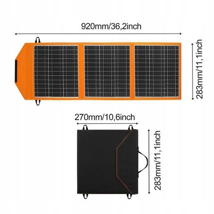 PANEL SOLARNY A06 18V, 30W, USB1 OUTPUT:5V 3A, USB2 OUTPUT:5V 3A,9A/2A,12V/
