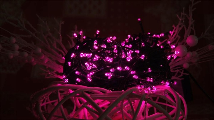Lampki Choinkowe LED 500 Różowe 38 m IP44 Zewnętrzne Wewnętrzne 8 Trybów