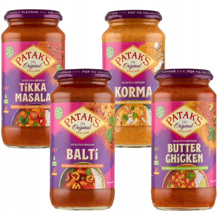 Patak's Mix Indyjskich Sosów 4 x 450g