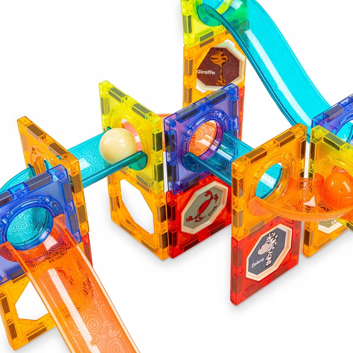 KLOCKI MAGNETYCZNE KONSTRUKCYJNE ŚWIECĄCY TOR PANELE 75 elementów