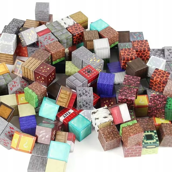 Minecraft Magnetyczne Klocki Montessori Świat Kostki Zestaw Mix 100 EL