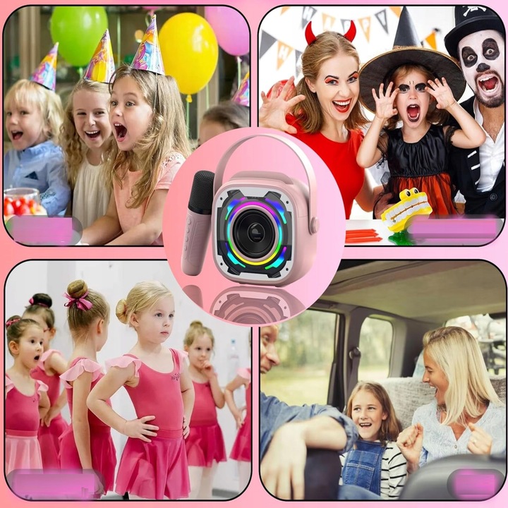 BEZPRZEWODOWY ZESTAW DO KARAOKE GŁOŚNIK BLUETOOTH + 2 MIKROFONY NA PREZENT