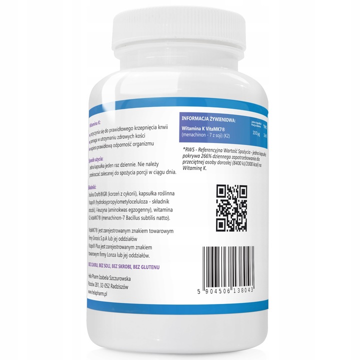 WITAMINA K2 vitaMK7 z NATTO 200µg KOŚCI 2x120