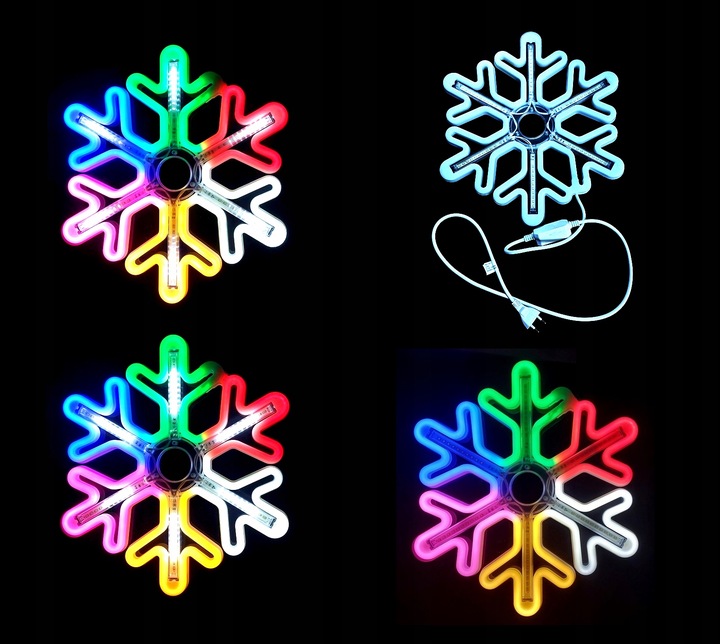 OZDOBA ŚWIĄTECZNA MULTIKOLOR LED W OKNO ŚNIEŻYNKA