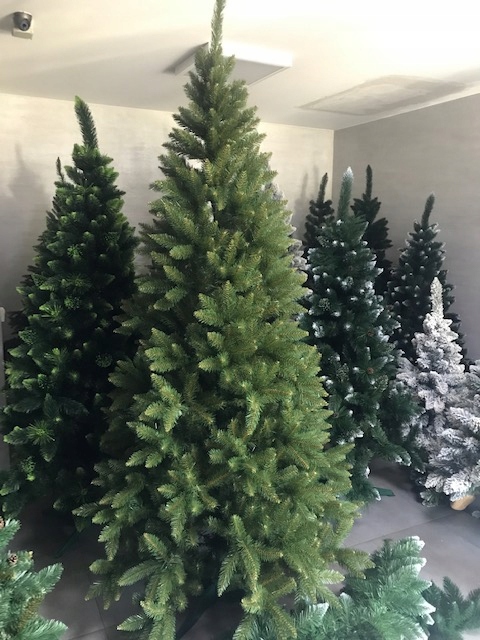 Gęsta Choinka sztuczna Świerk Kaukaski 180 cm realistyczna PVC + stojak