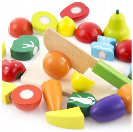 Drewniane Warzywa i Owoce do Krojenia na Rzep Rzepy Zestaw Deska dla Dzieci