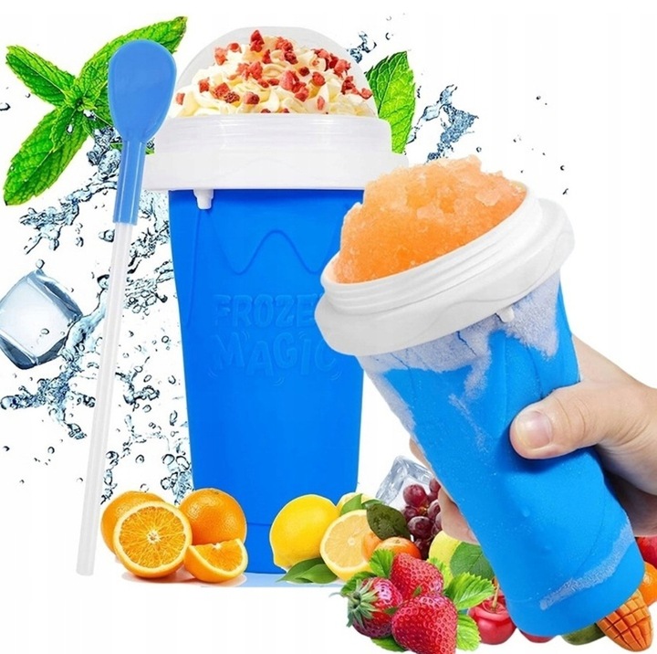 KUBEK DO ROBIENIA LODÓW GRANITY SORBETÓW SLUSHY MROŻONYCH NIEBIESKI