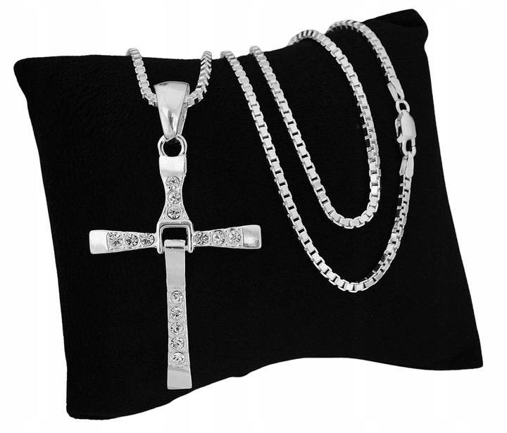 Naszyjnik Srebrny Krzyż Toretto Vin Diesel Szybcy i Wściekli srebro pr 925