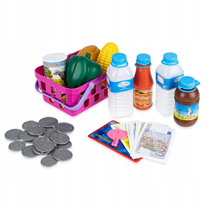 DUŻA INTERAKTYWNA KASA FISKALNA DLA DZIECI KOSZYK WÓZEK + AKCESORIA