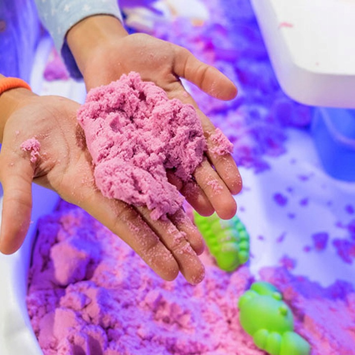 Piasek kinetyczny 3kg ZESTAW NAJWIĘKSZY 115 ELEMENTÓW kolorowy pompka basen