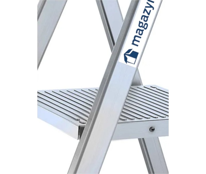 Drabina aluminiowa jednostronna 4 stopnie wytrzymałość 125 kg Magazynuj